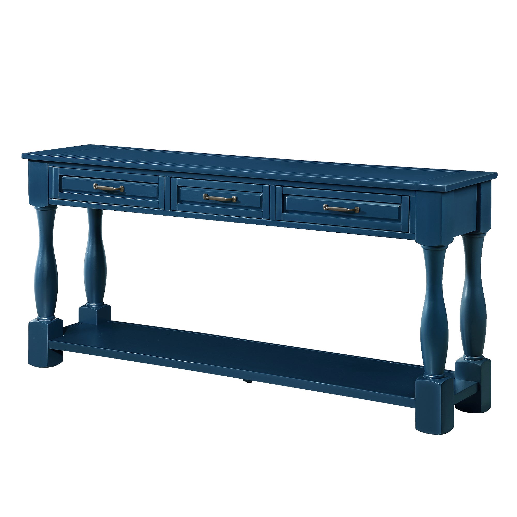 Metal drawer pull and distressed finish detail