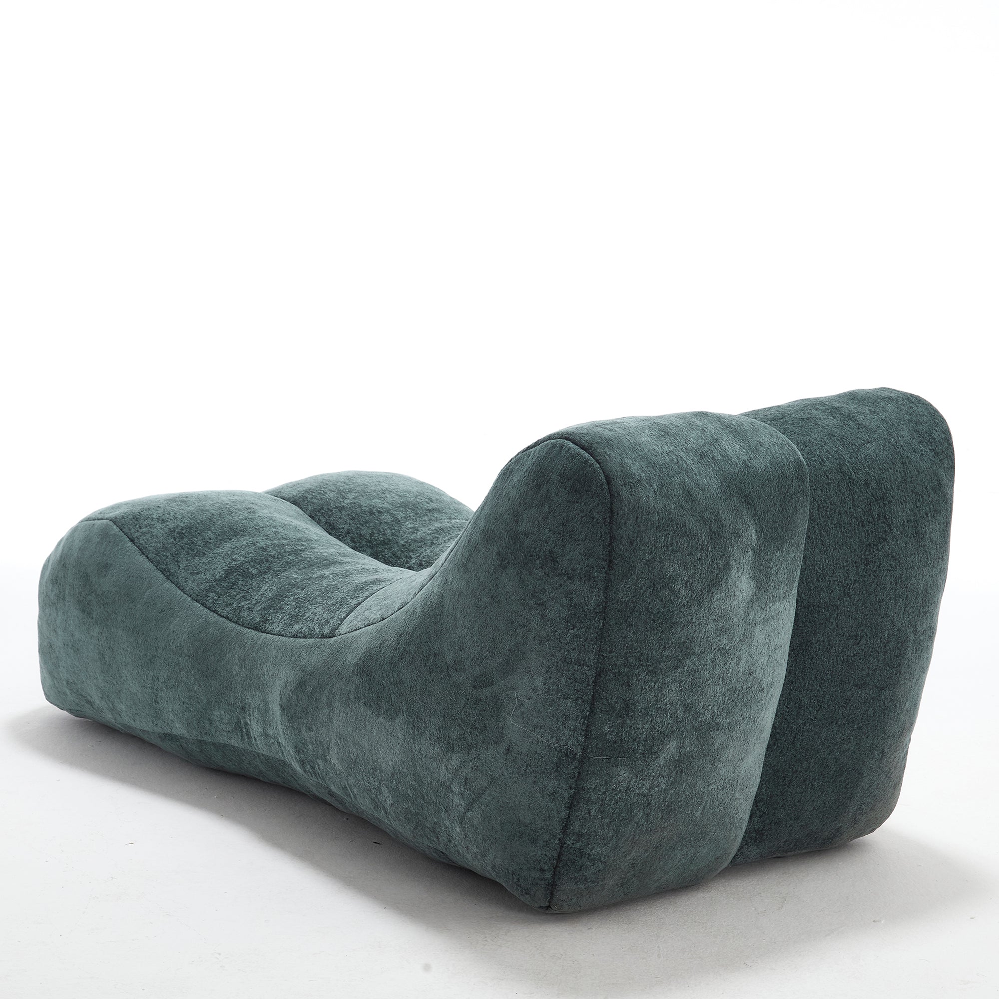 Light blue bean bag lounge chair — close-up