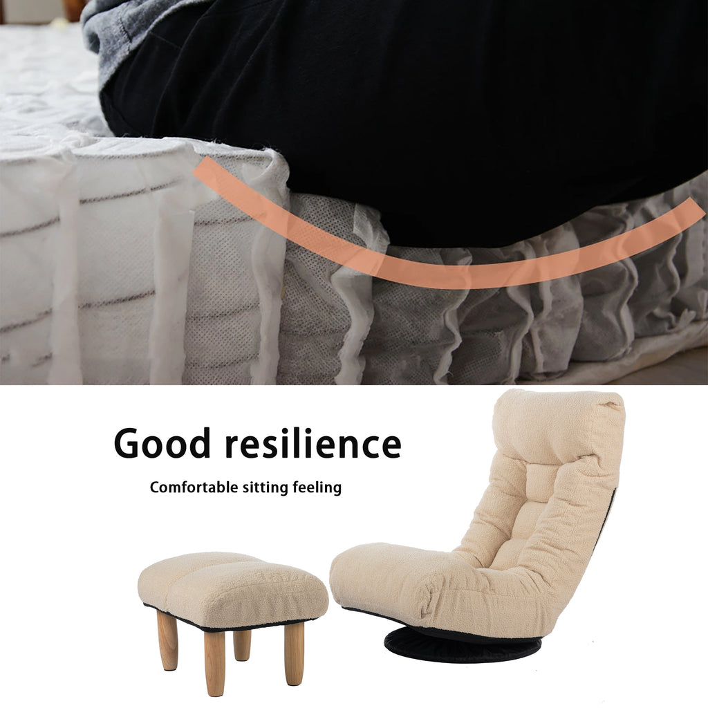 White cotton reclining chair side profile