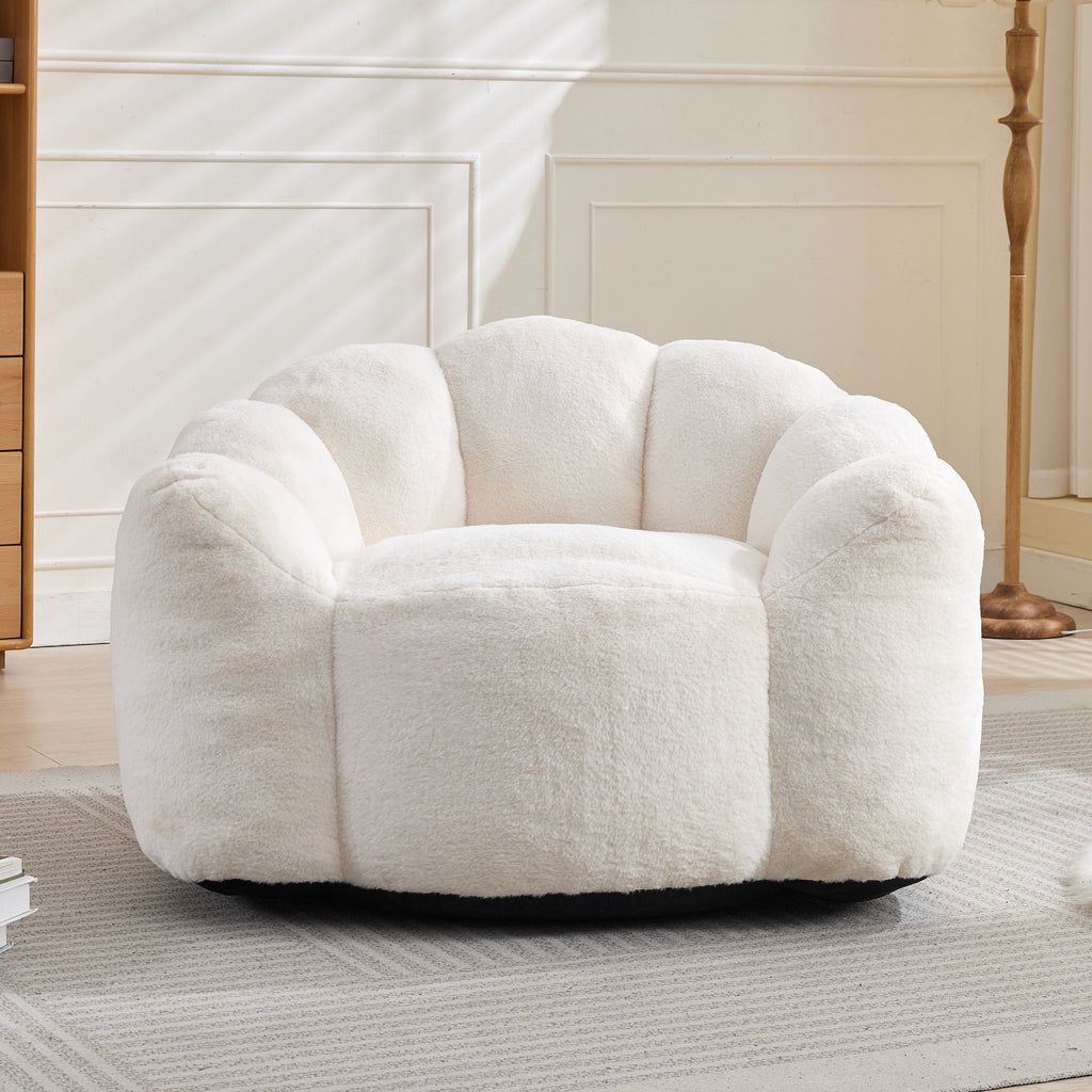 Compression bean bag chair in bedroom setting