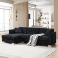 [NEW SKU of N723S6037B]96' Modern Cloud Sectional Sofa, L-shaped Luxury Couch Set with 2 Free pillows, 4-seat Chenille Indoor Furniture with Oversized Chaise for Living Room, Apartment, Office