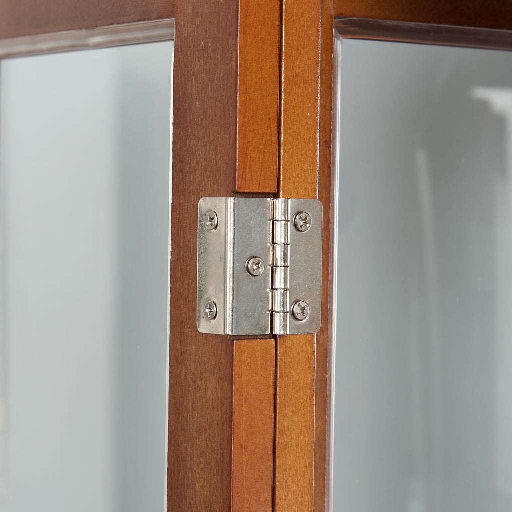 Lighted curio cabinet six-tier shelf storage interior view