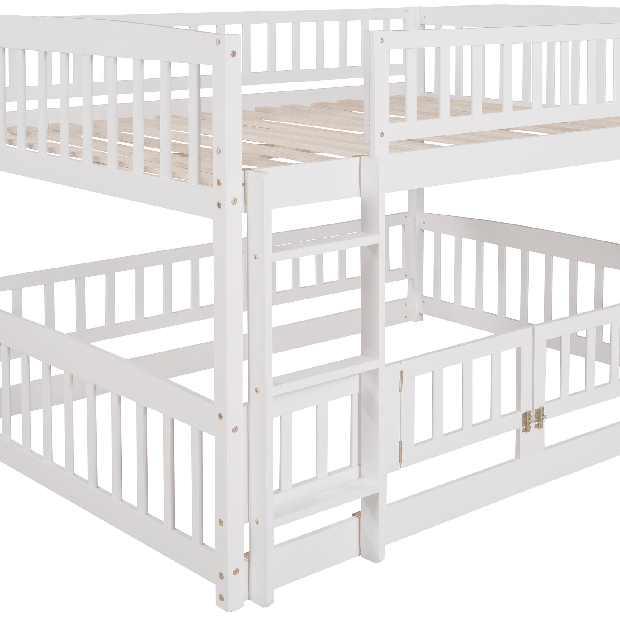White full low bunk bed product dimensions detail