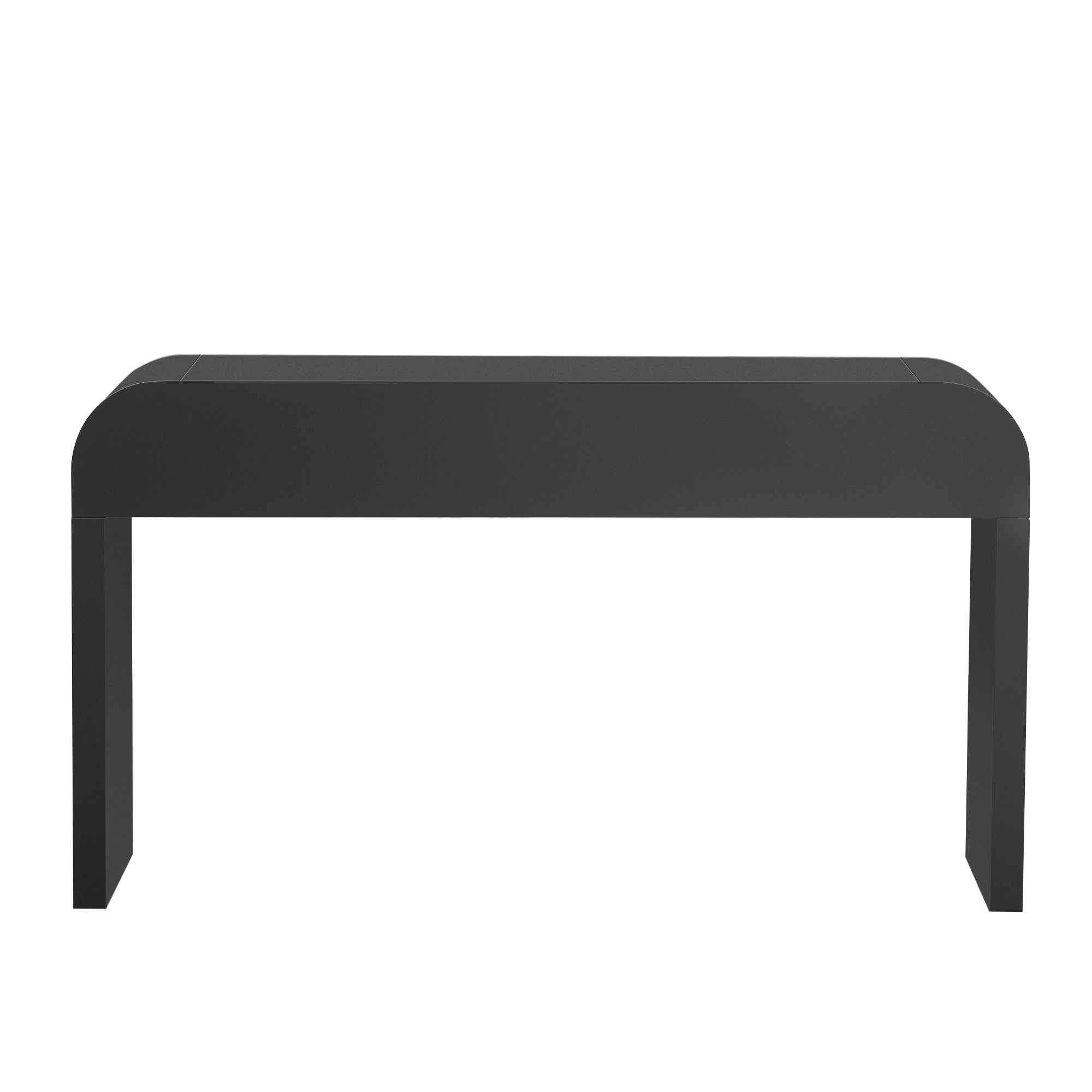 Entryway console table black glossy finish top surface