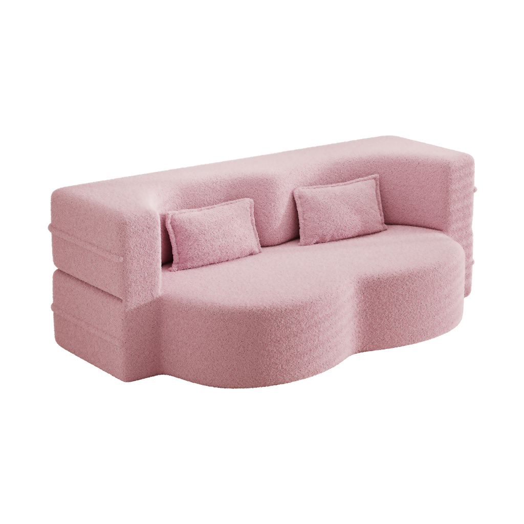 Pink 3-in-1 sofa bed lifestyle photo