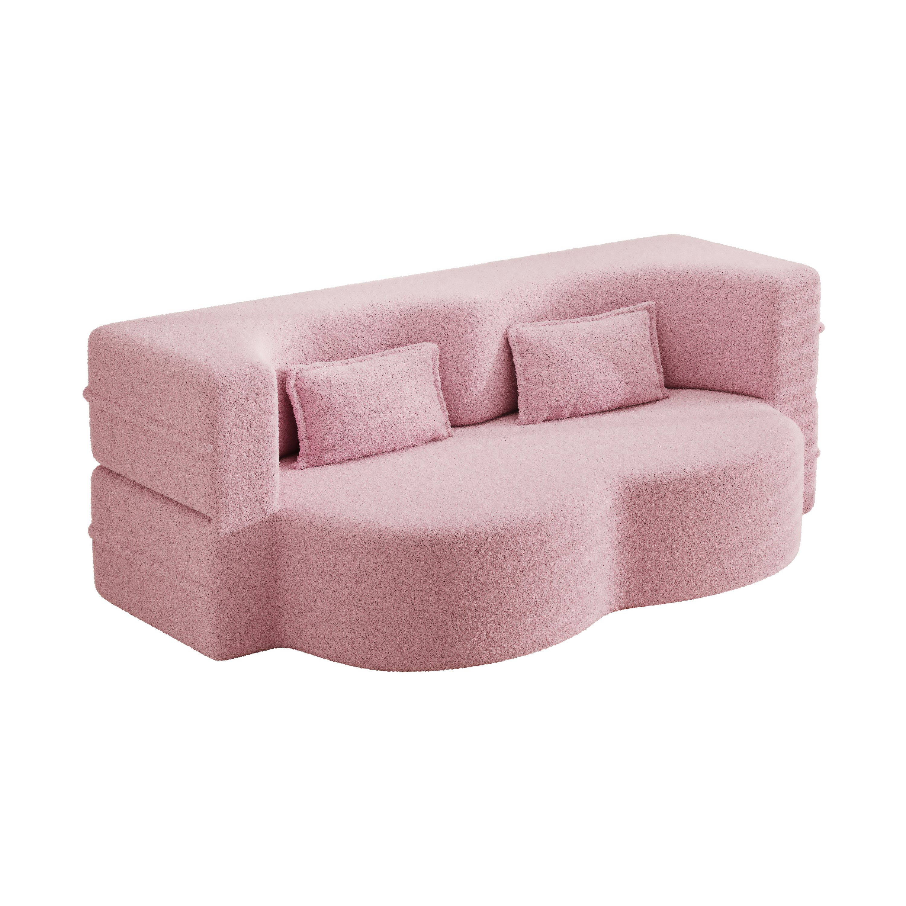 Pink 3-in-1 sofa bed lifestyle photo