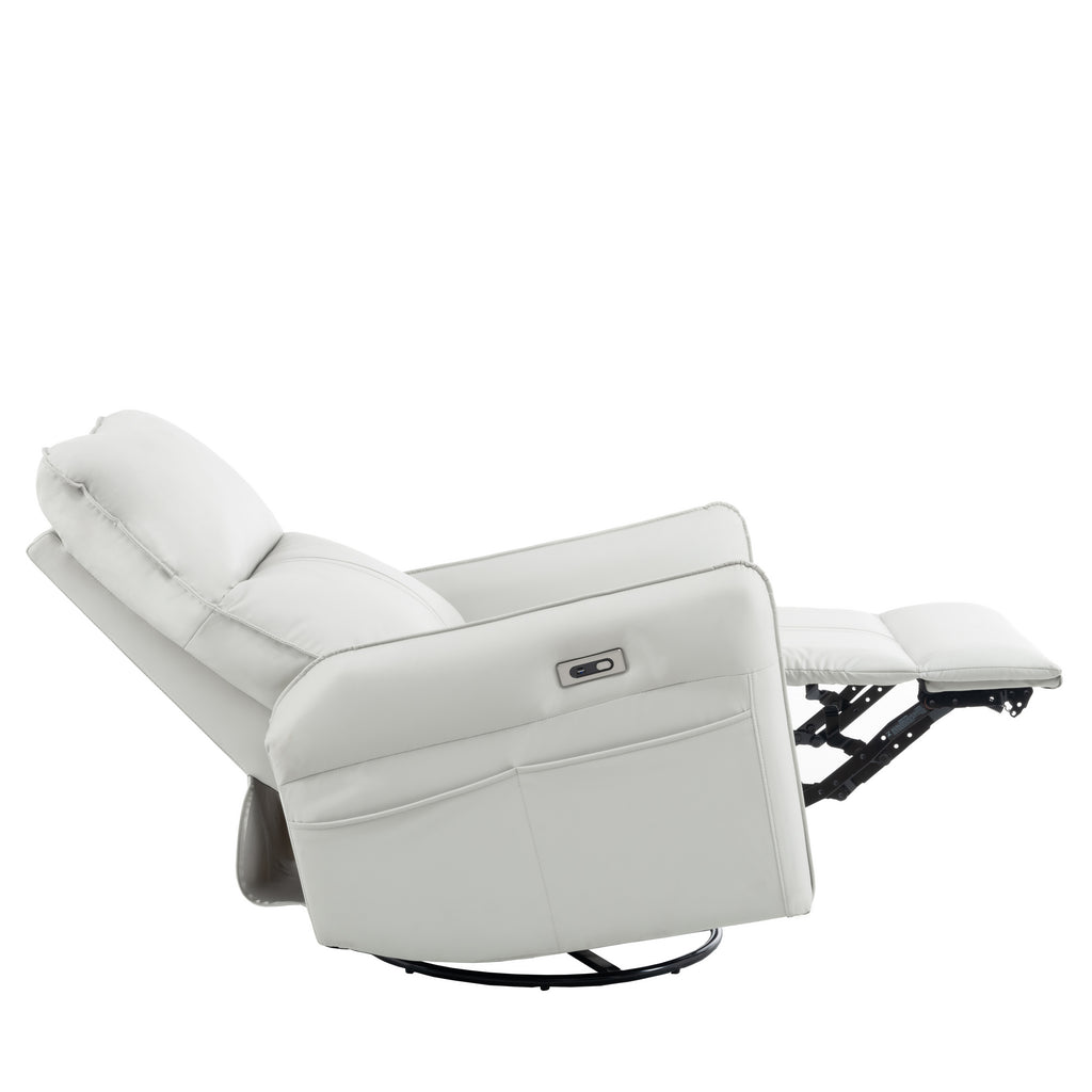 Light gray power recliner assembly dimension reference