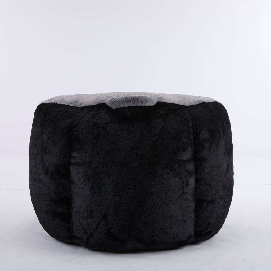 Oversized Bean Bag Chairs,Multicolor Faux Fur Couch Filled with Shredded Sponge,Large Lounger Sofa For Living Room,No Assembly Required , Pink+White+Purple