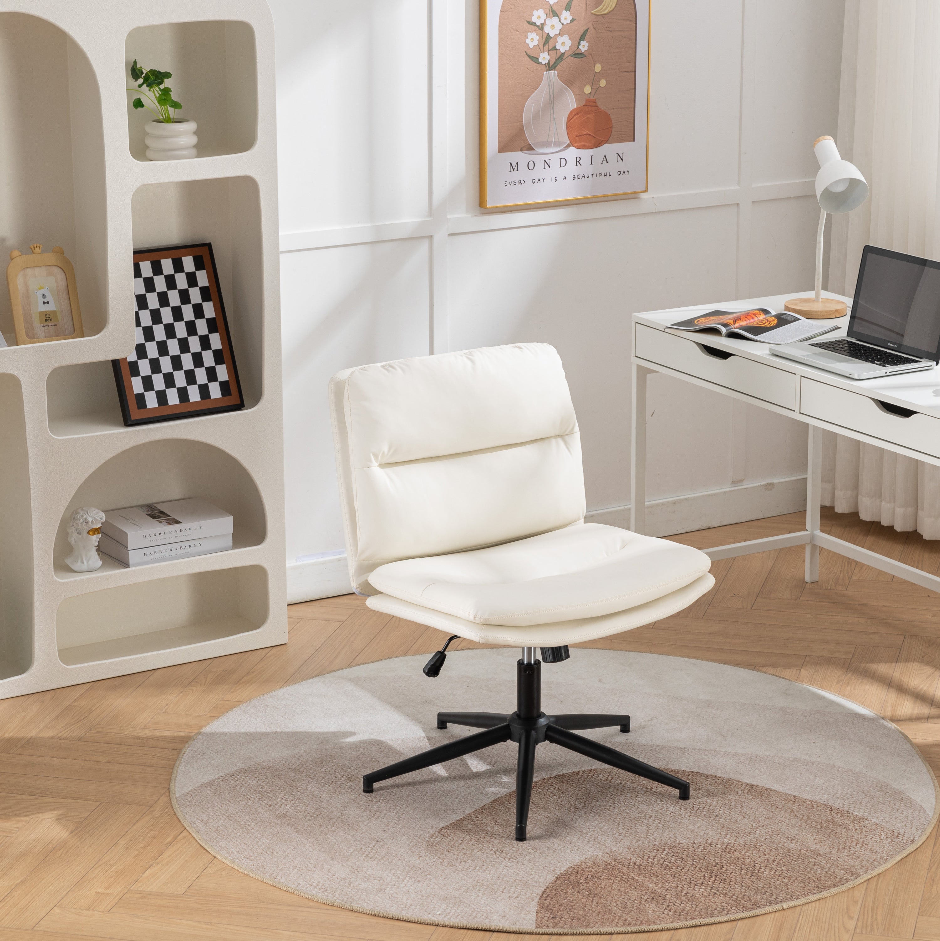 Height-adjustable office chair detail