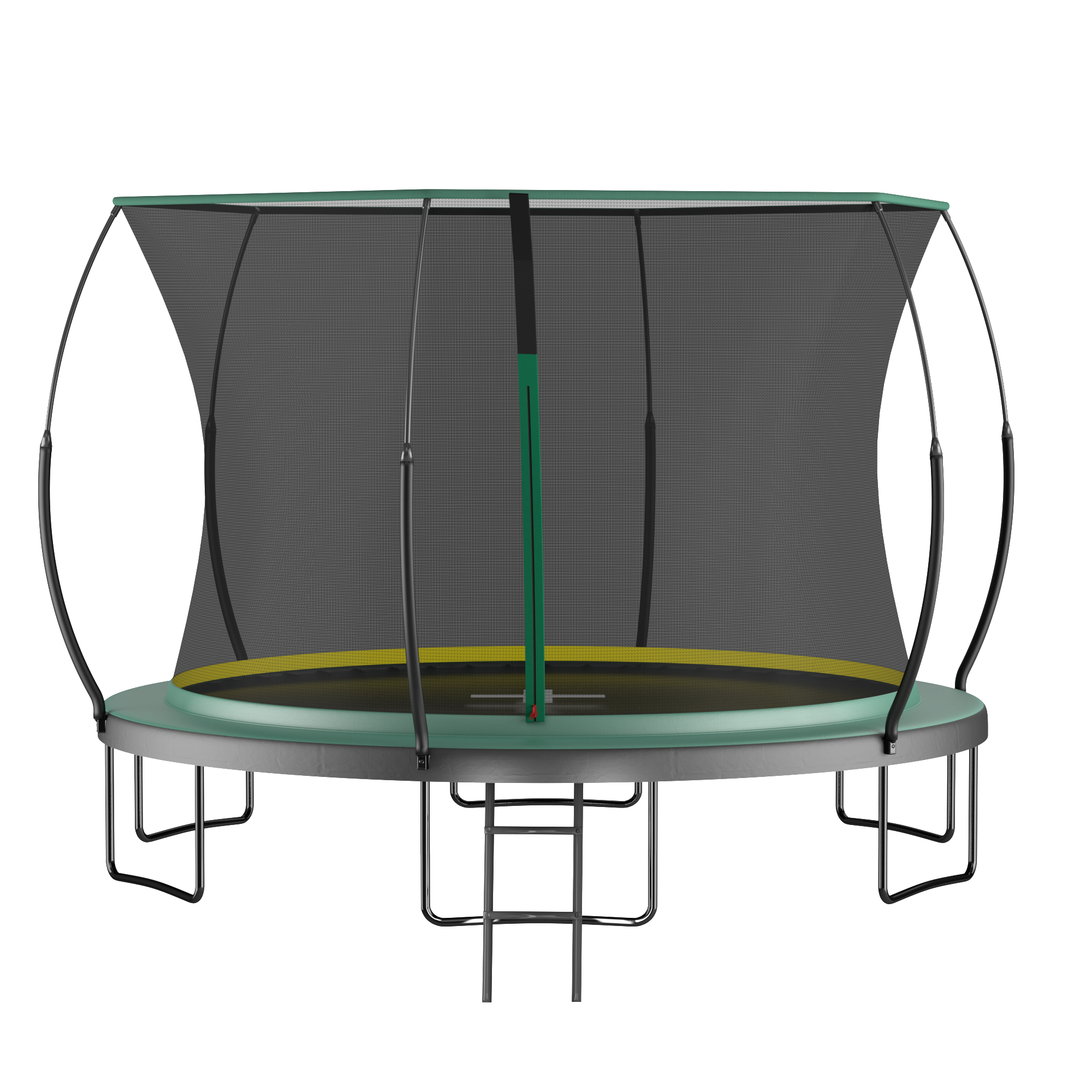 Dark green outdoor springfree trampoline bungee bounce system — angle view