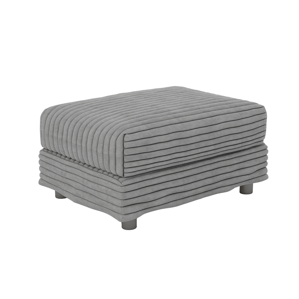 102.4 'Plush Corduroy 4-Seat Sofa,Modern Comfy Upholstered Sofa Cloud Couch,Deep Seat Couches with Soft Pillows and 3 Ottomans,Convertible Sofa Lounge Chair,Black(Old SKU:W1885S00287)