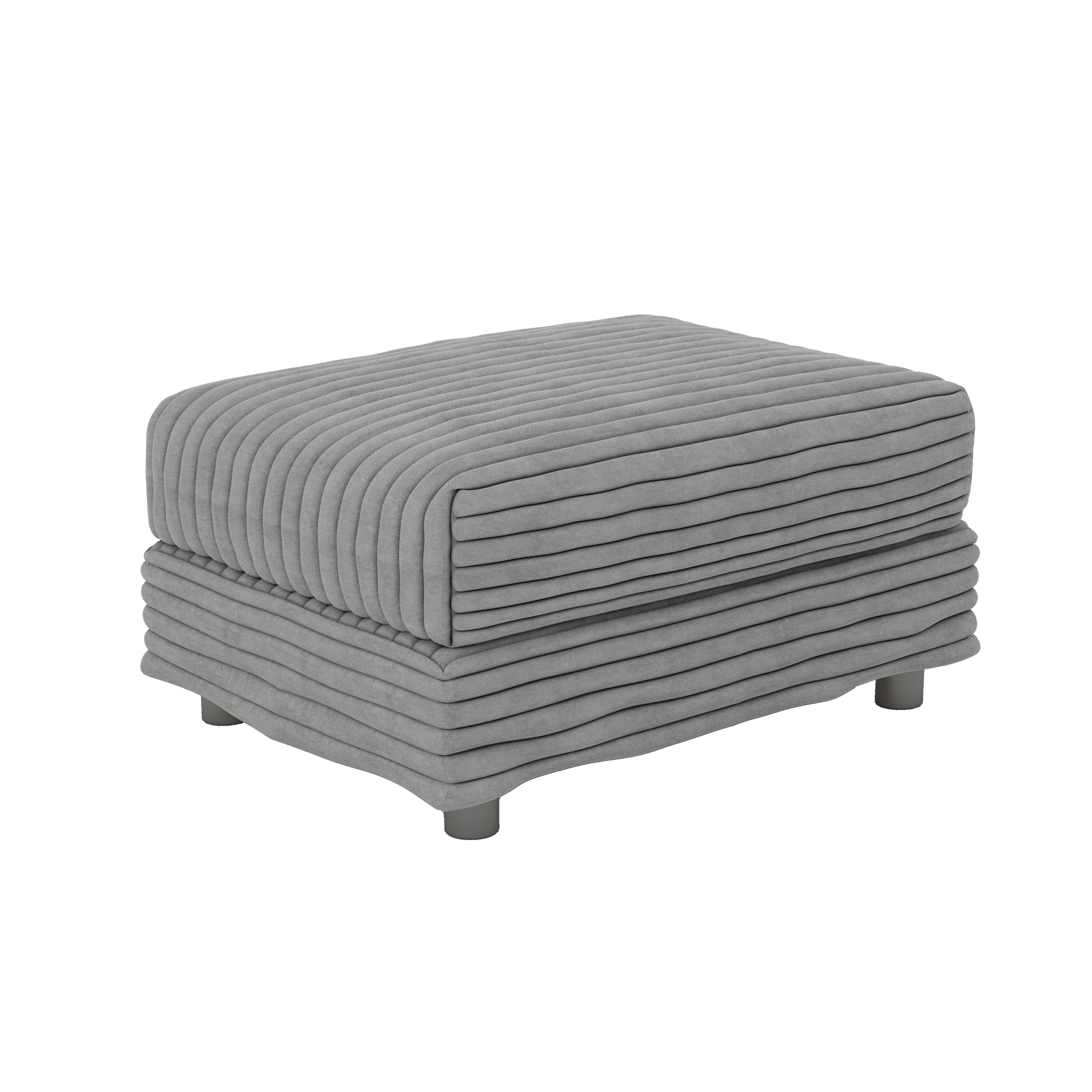 102.4 'Plush Corduroy 4-Seat Sofa,Modern Comfy Upholstered Sofa Cloud Couch,Deep Seat Couches with Soft Pillows and 3 Ottomans,Convertible Sofa Lounge Chair,Black(Old SKU:W1885S00287)