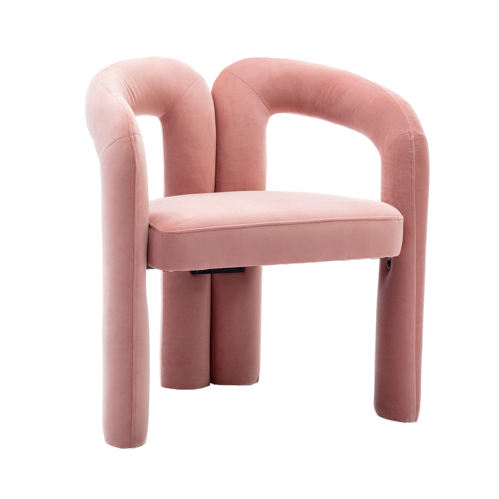Velvet Barrel Accent Chair Set of 2 — Wood Legs
