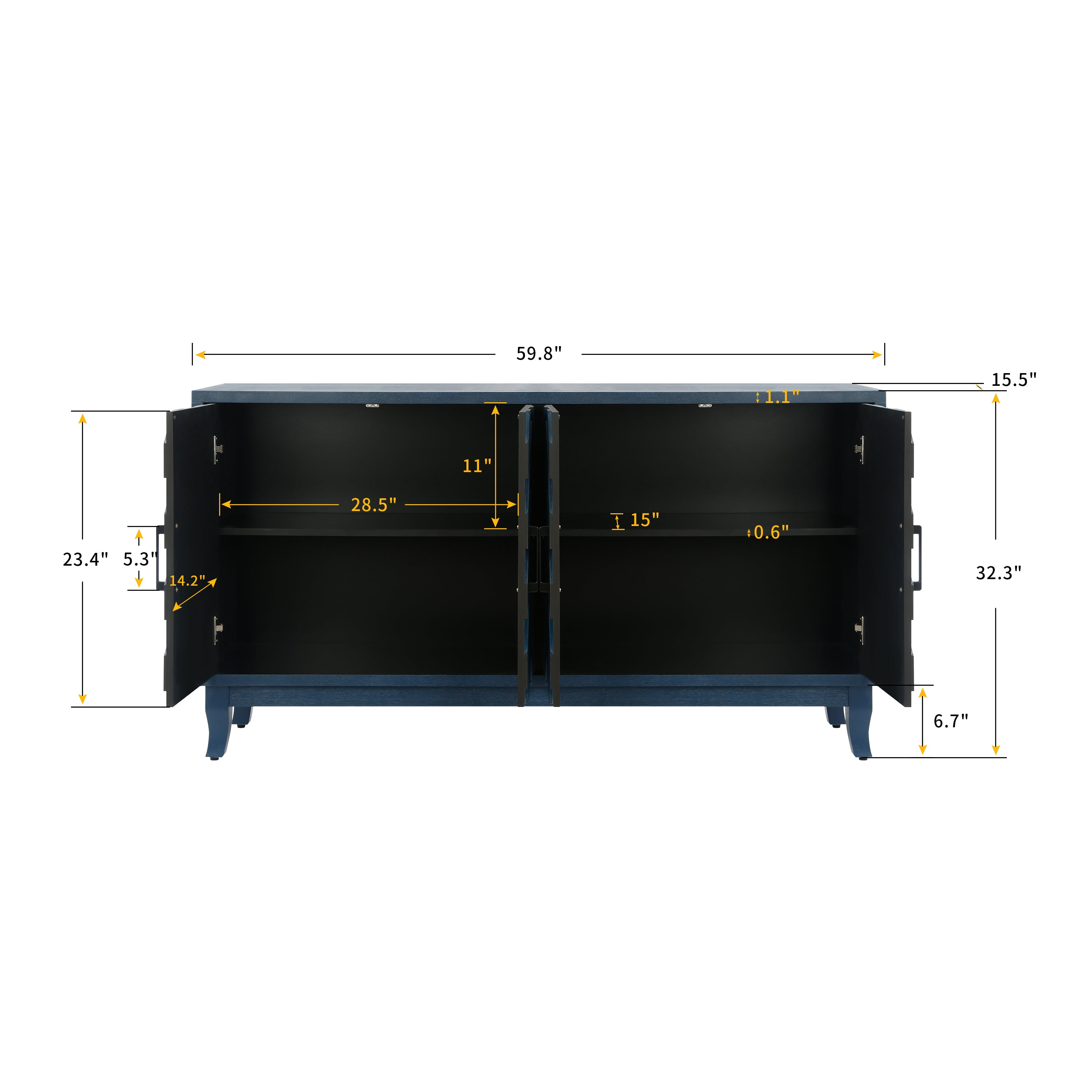 Retro vintage sideboard storage cabinet full product display