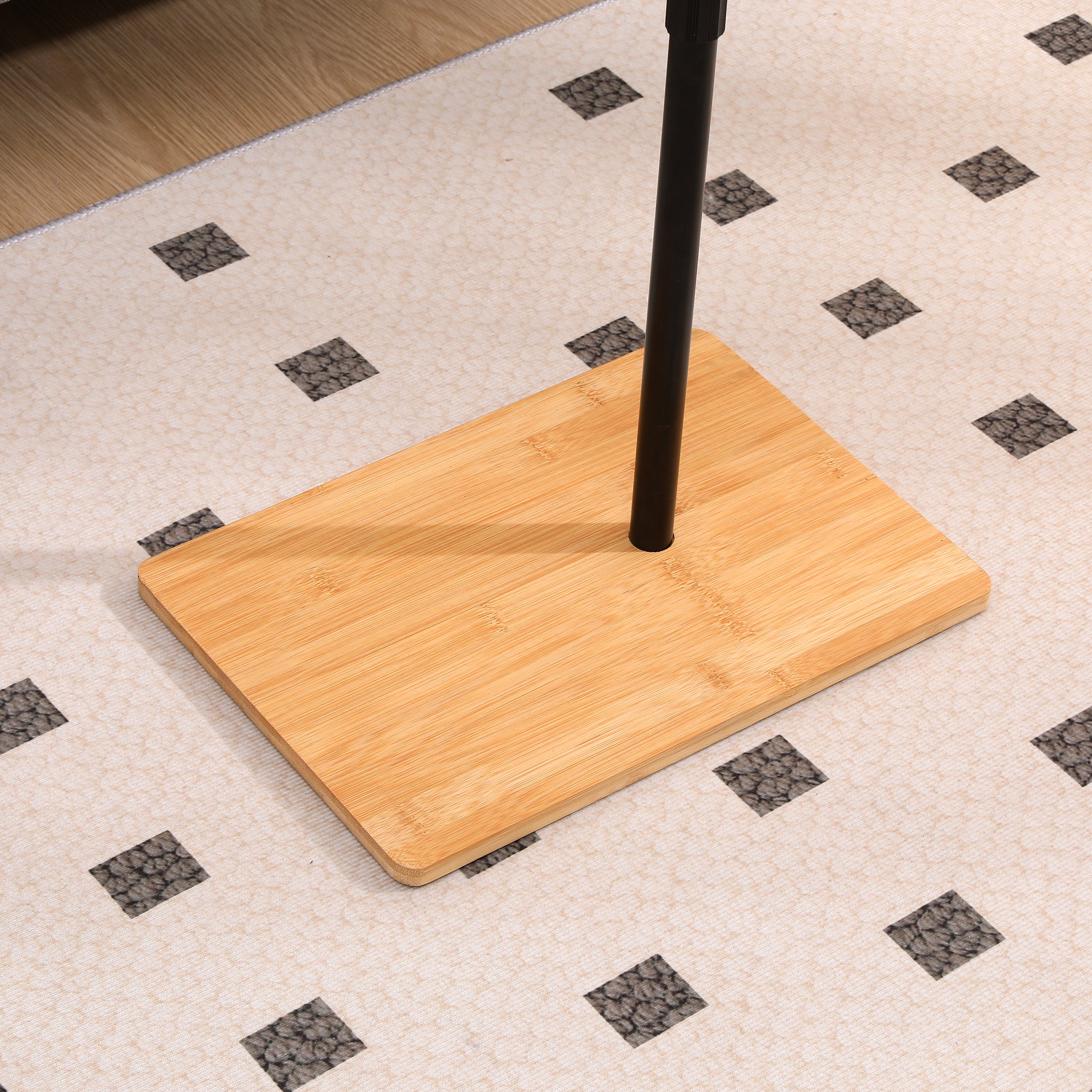 Bamboo C-shaped tray table lifestyle photo