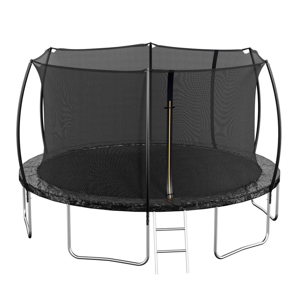 Black outdoor trampoline 72 galvanized springs jumping mat