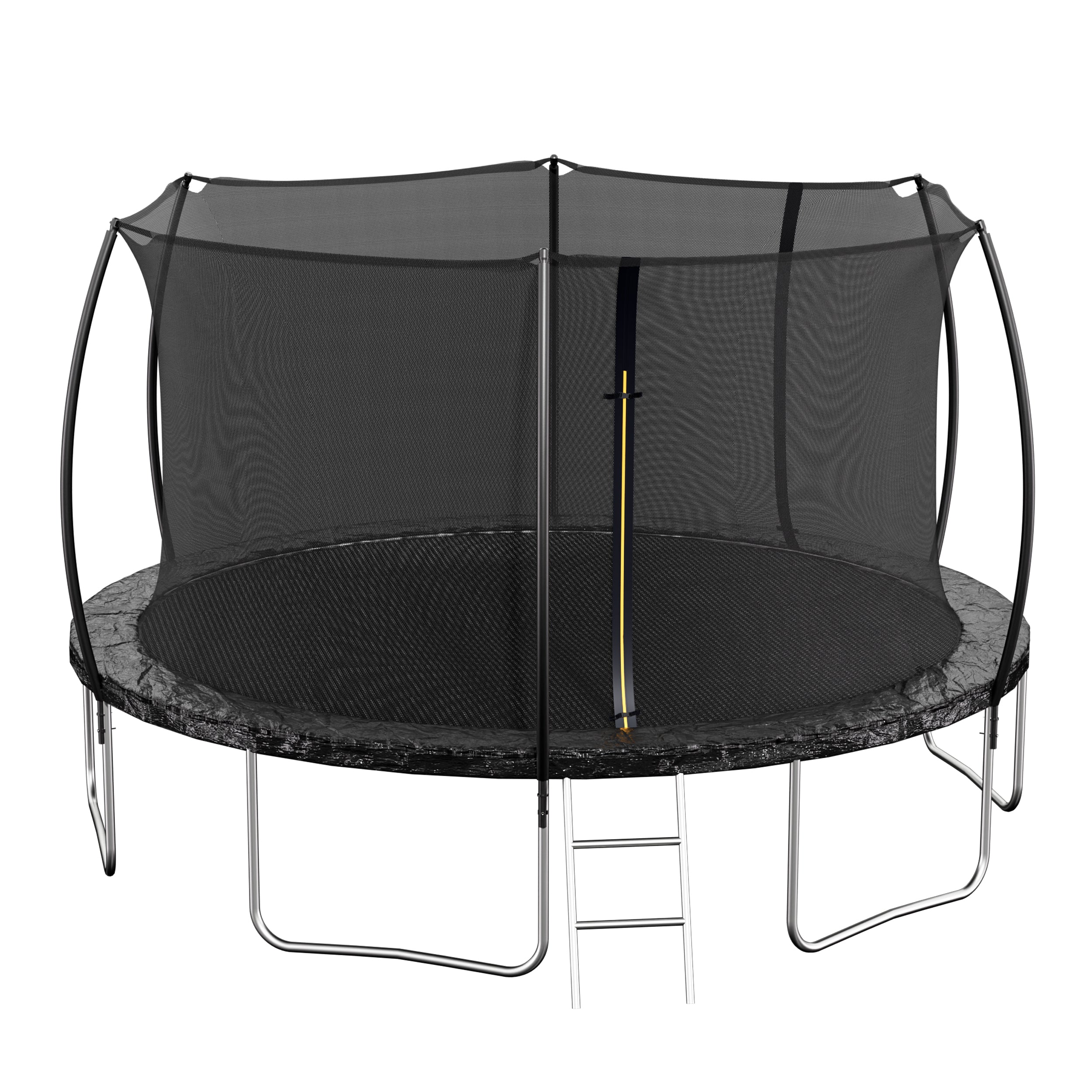 Black outdoor trampoline 72 galvanized springs jumping mat