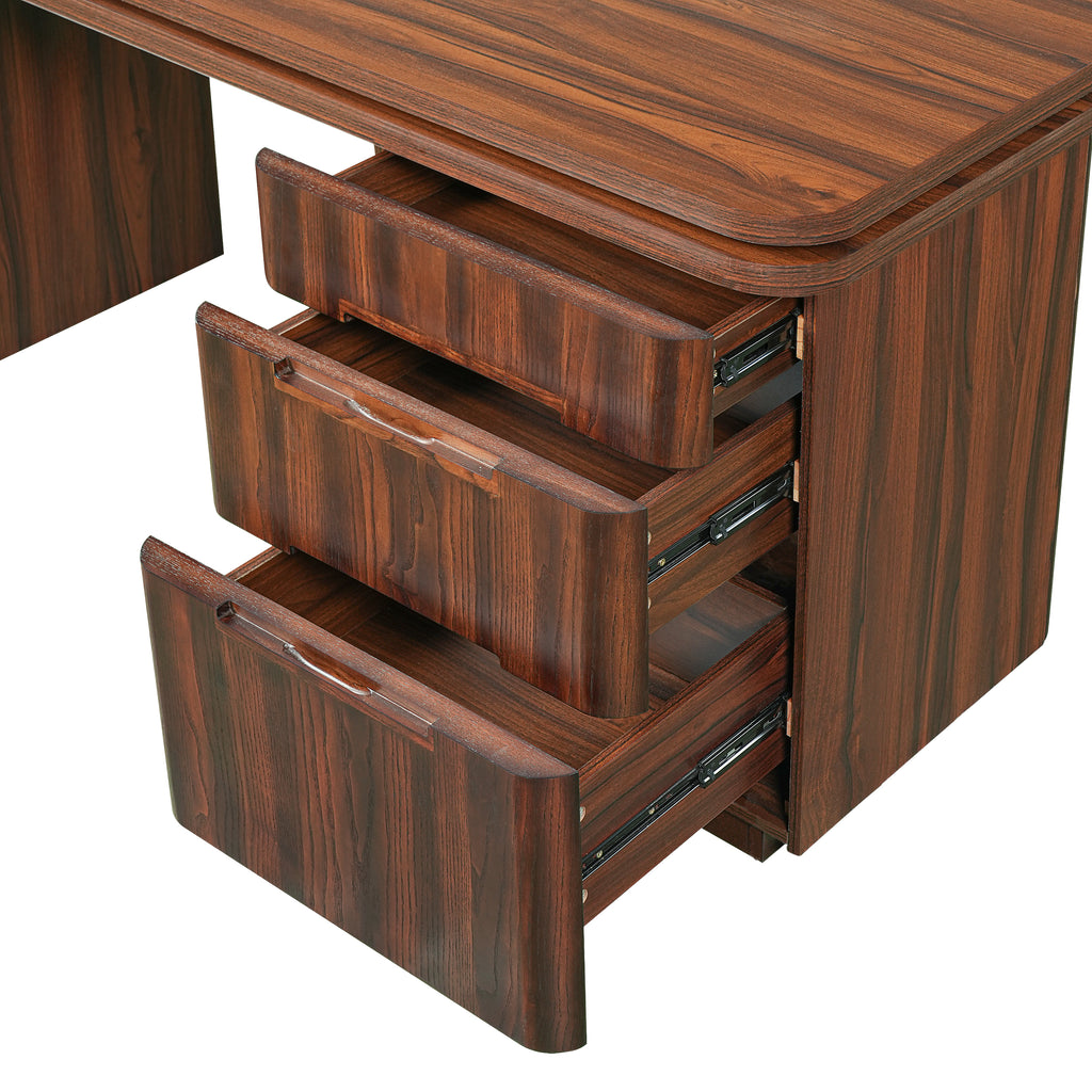 L-shaped corner desk in living room home office layout