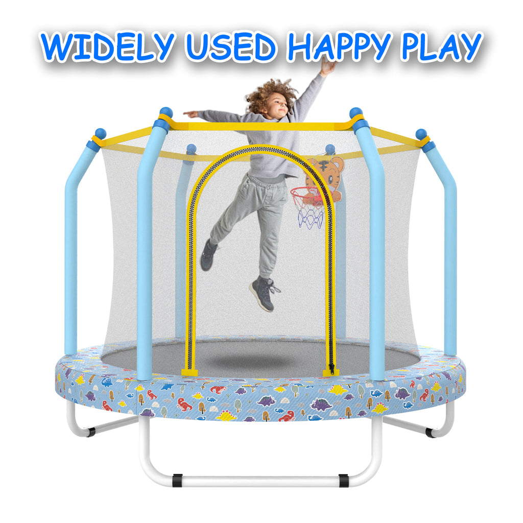 Indoor outdoor toddler trampoline basketball hoop accessory