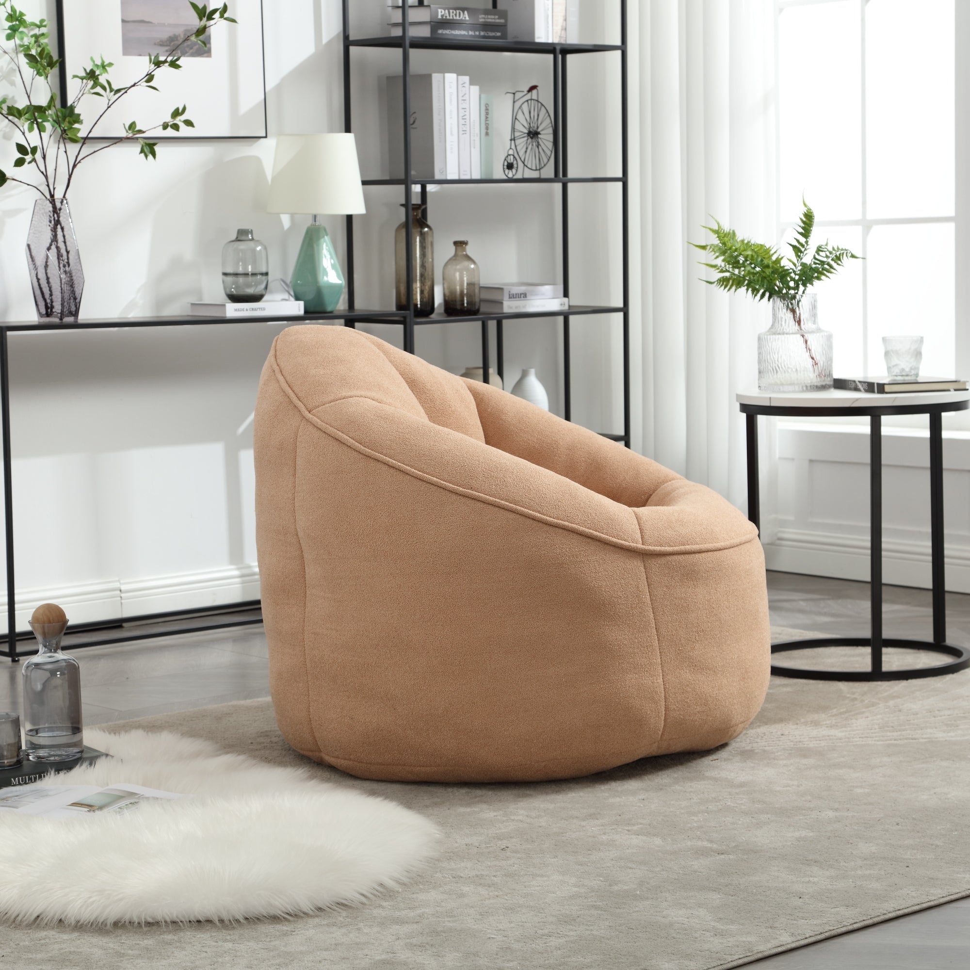 Lightweight bean bag seating in living room