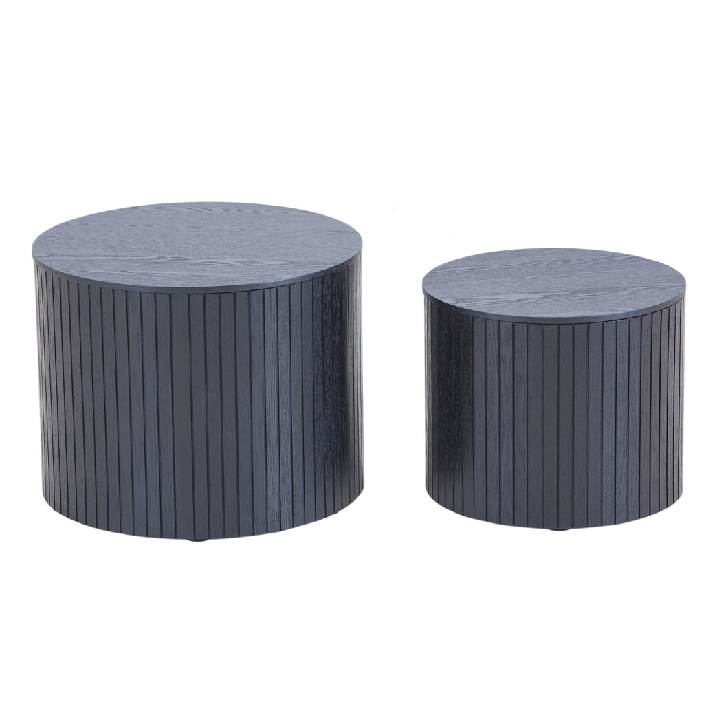 Round nesting coffee table waterproof wear-resistant finish detail