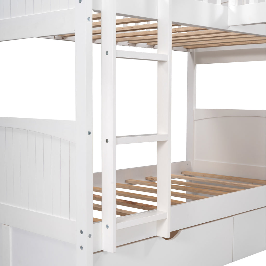 Twin triple bunk bed horizontal slat guardrail detail