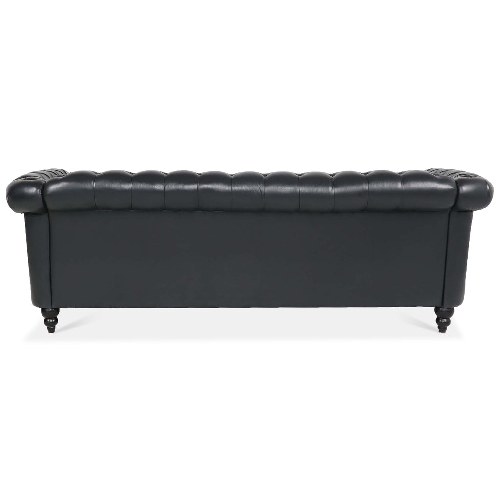 Black PU leather upholstery close-up