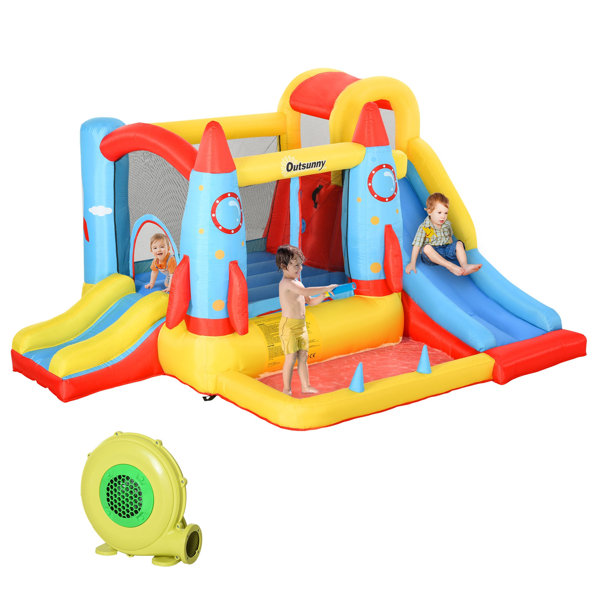 Kids inflatable water slide bounce house — front view