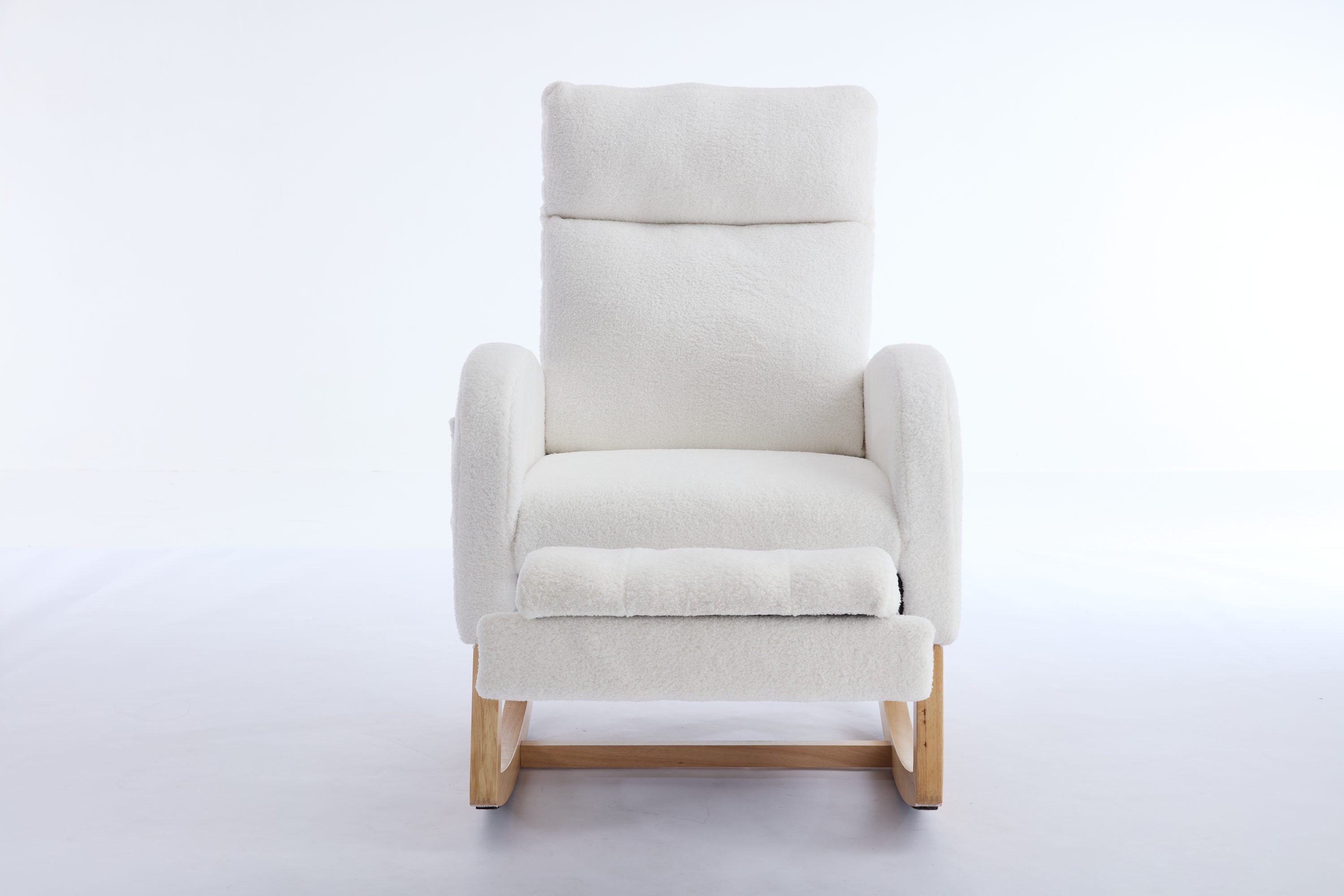 Teddy fabric rocker in primary living space setting