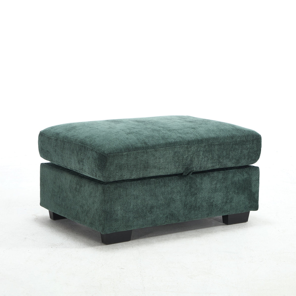 Modern Storage Sofa with Dual USB, 2 Side Pockets,Ottoman Storage Bench Cloud Sectional Chenille Sofa Oversized,4-Seat, L-Shaped Couch,Black