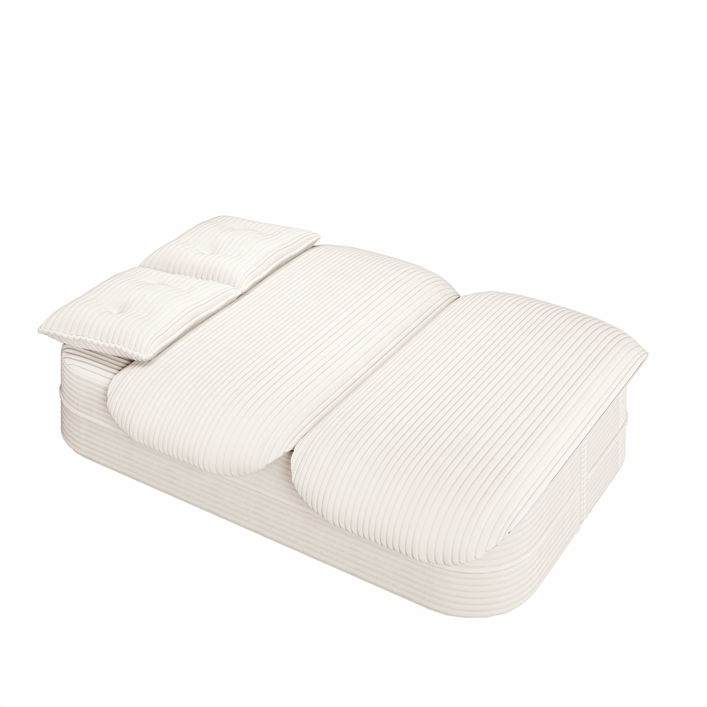 78.7 ' W 2-in-1 Foldable Sofa, Plush Corduroy Sofa, Convertible Floor Sofa Bed, Deep Seating, with Multi Functional Blanket,Suitable for Living Rooms, Offices, and Study Rooms