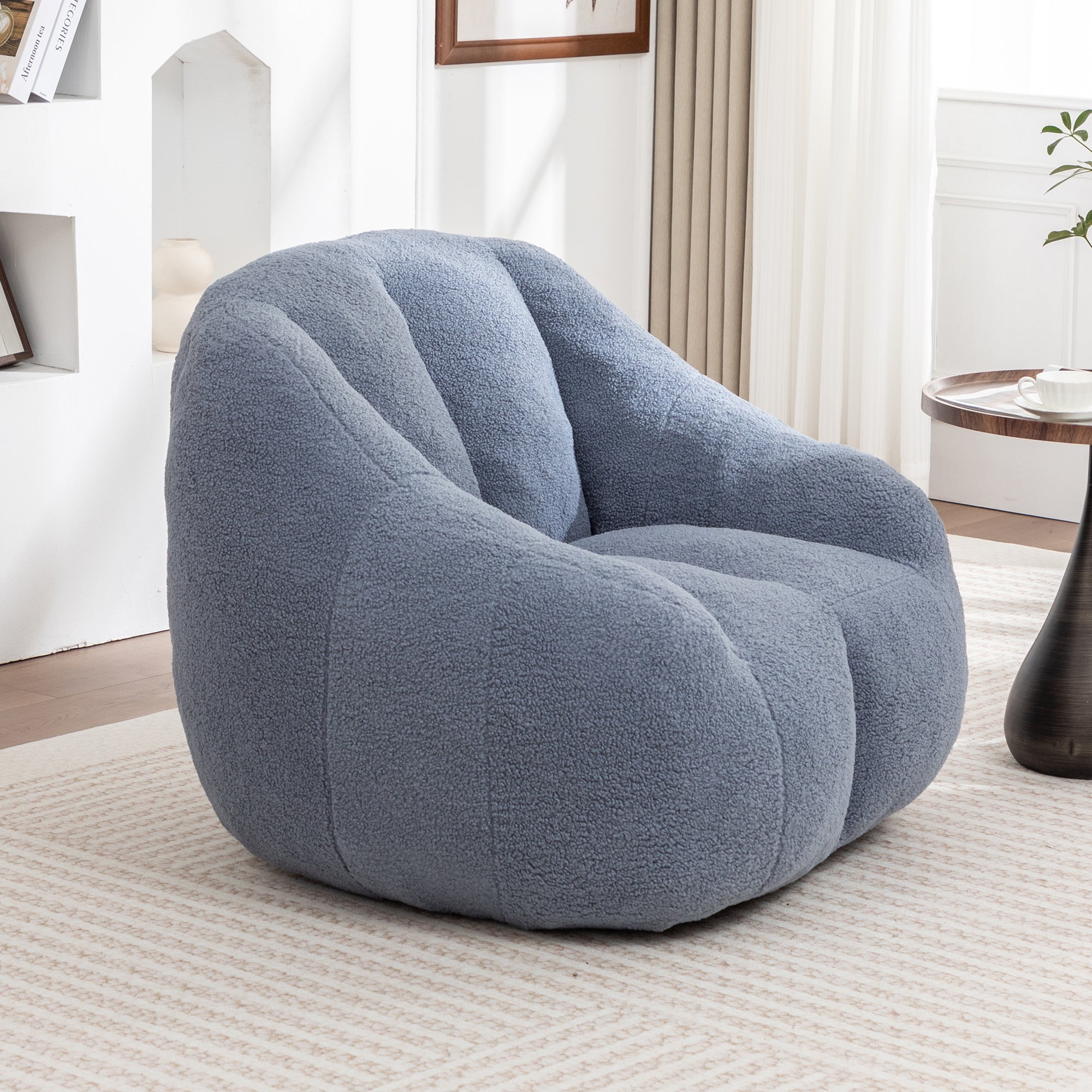 Memory foam bean bag chair ergonomic backrest detail