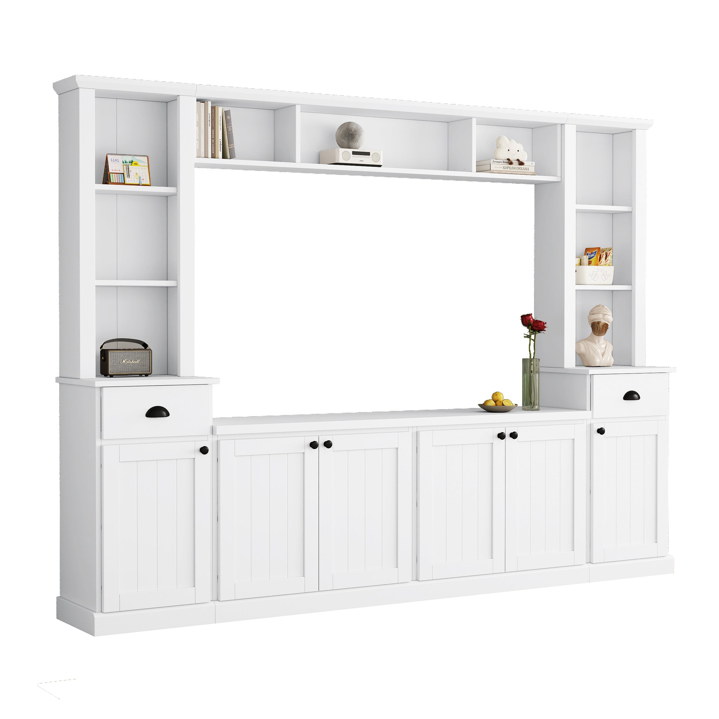 103" Entertainment Center Wall Unit with Bridge — for TVs Up to 75"