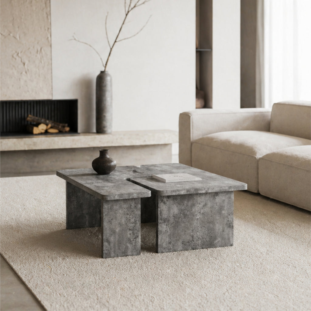 Modern gray modular coffee table set product display