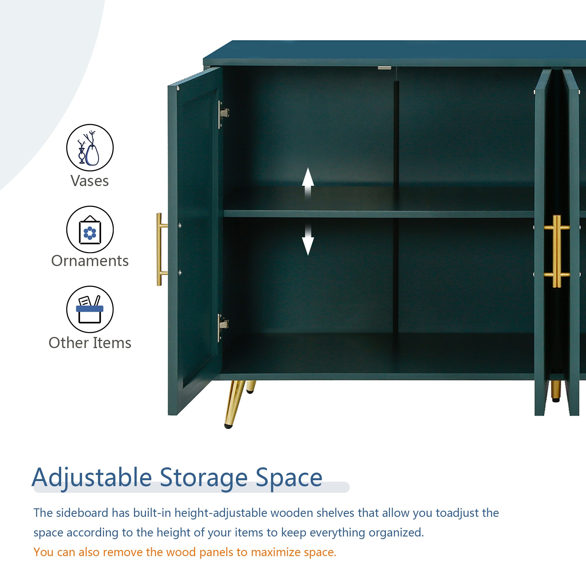 Storage cabinet doors with vertical line pattern close-up