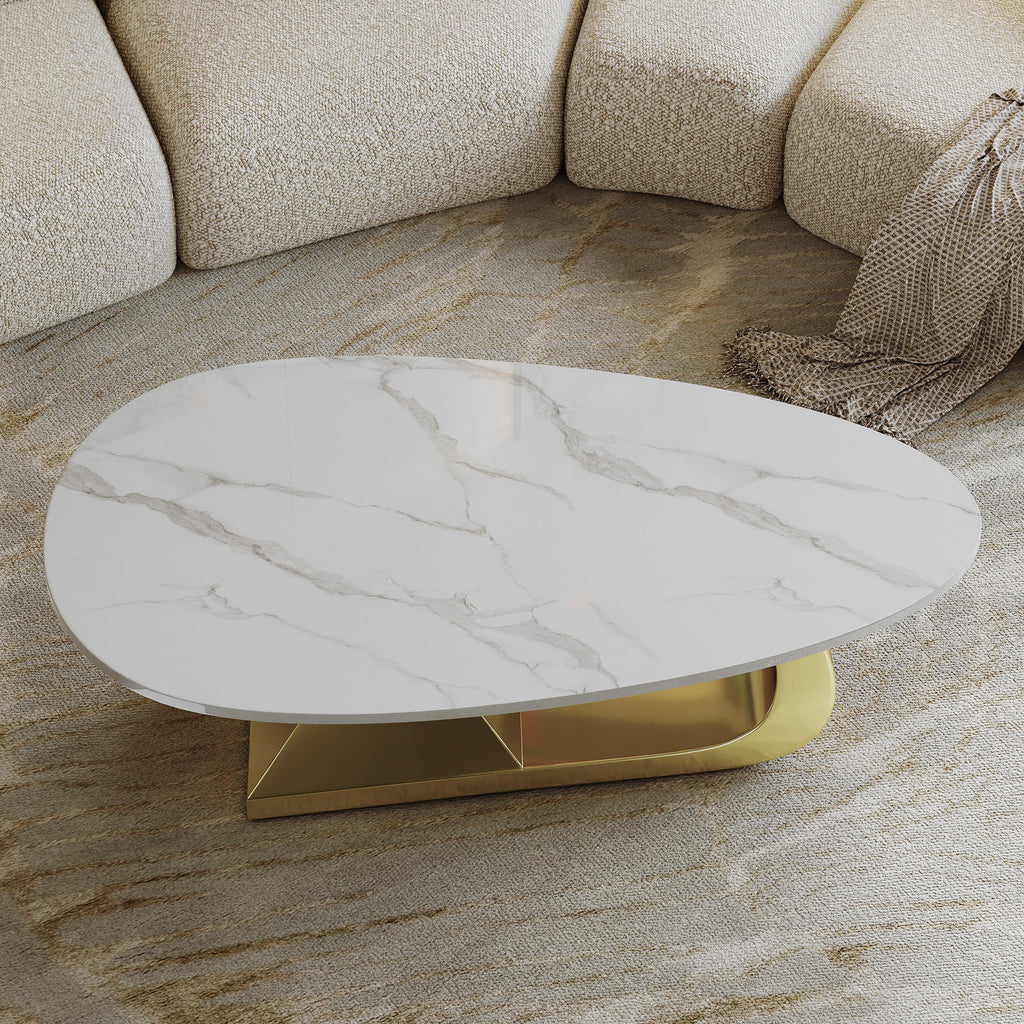 Large coffee table oval shape living room centerpiece