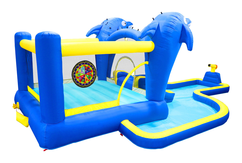 Kids backyard water park inflatable full length view