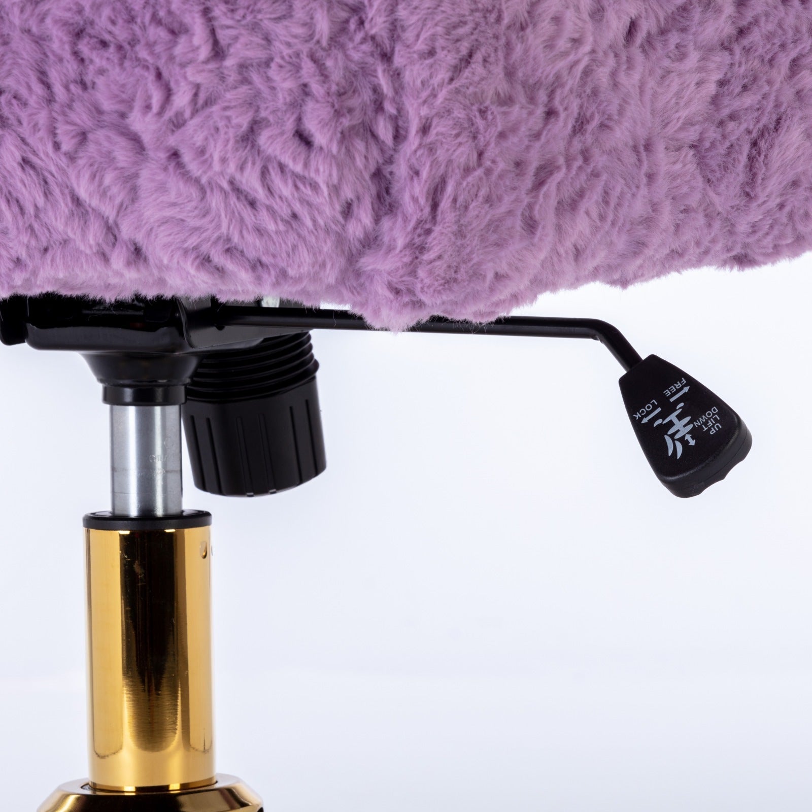 Violet desk chair gold metal 320mm base close-up