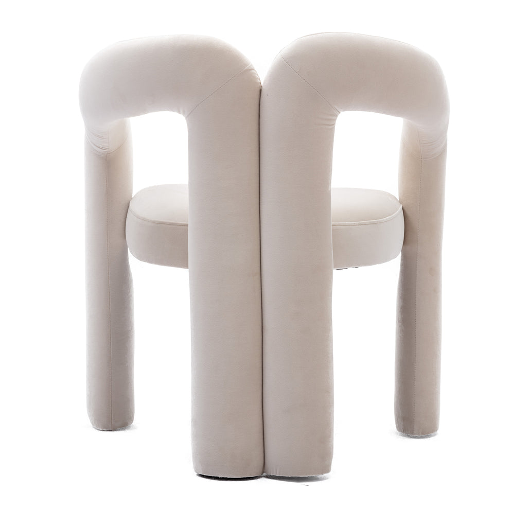 Contemporary barrel chair front angle