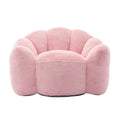 Pink faux fur lotus compression bean bag floor chair — front view