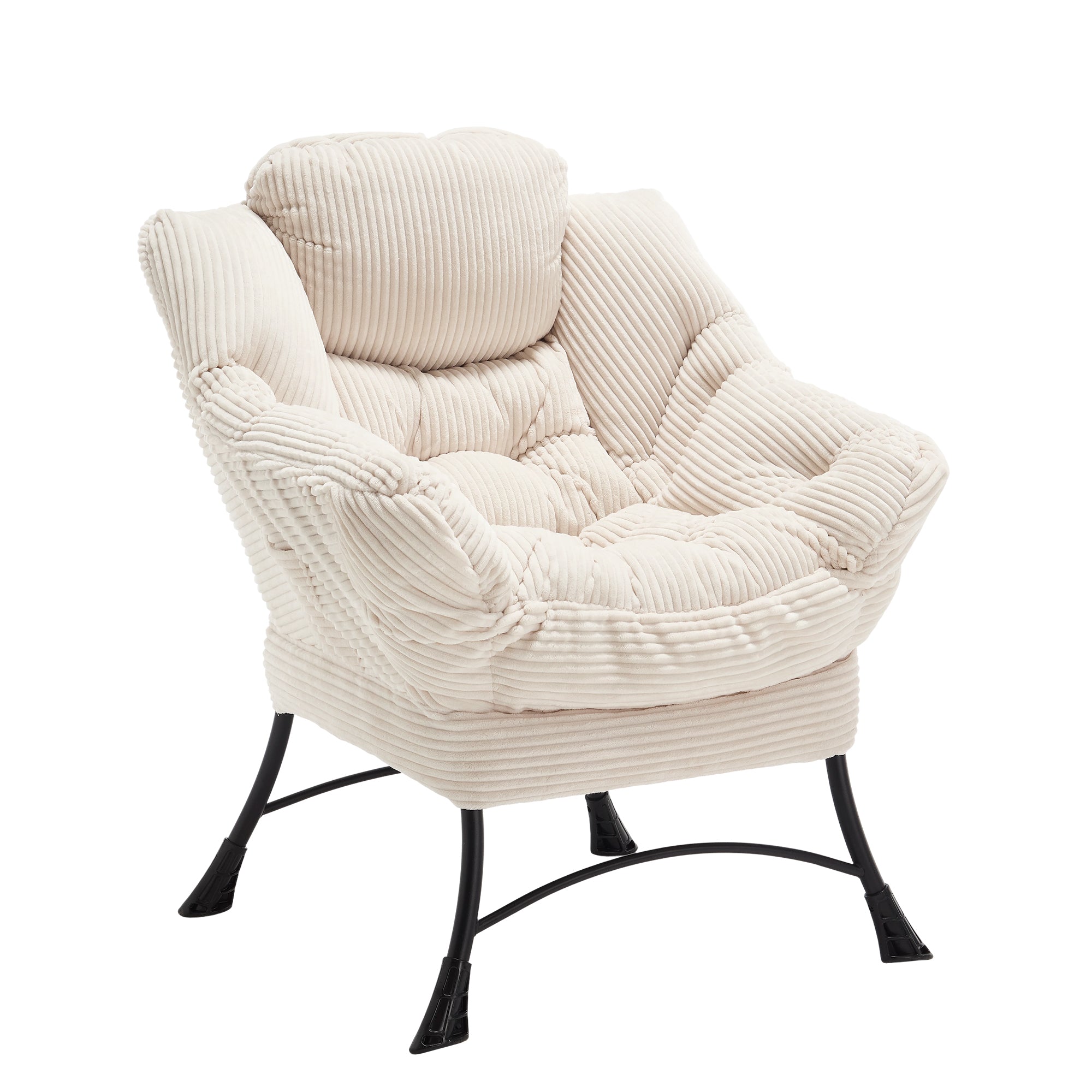 Lazy Lounge Chair with Ottoman — PP Cotton & Side Pocket