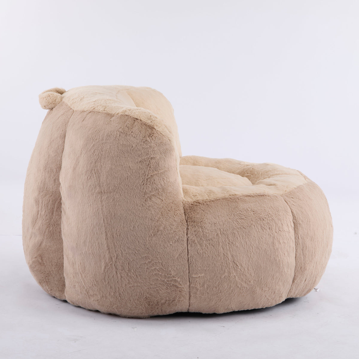 Oversized Bean Bag Chairs,Multicolor Faux Fur Couch Filled with Shredded Sponge,Large Lounger Sofa For Living Room,No Assembly Required , Pink+White+Purple