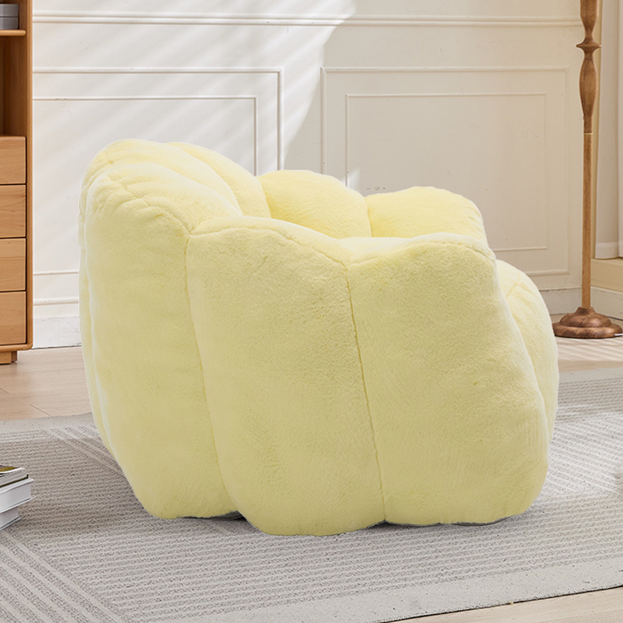 Compression bean bag sofa pull ring detail