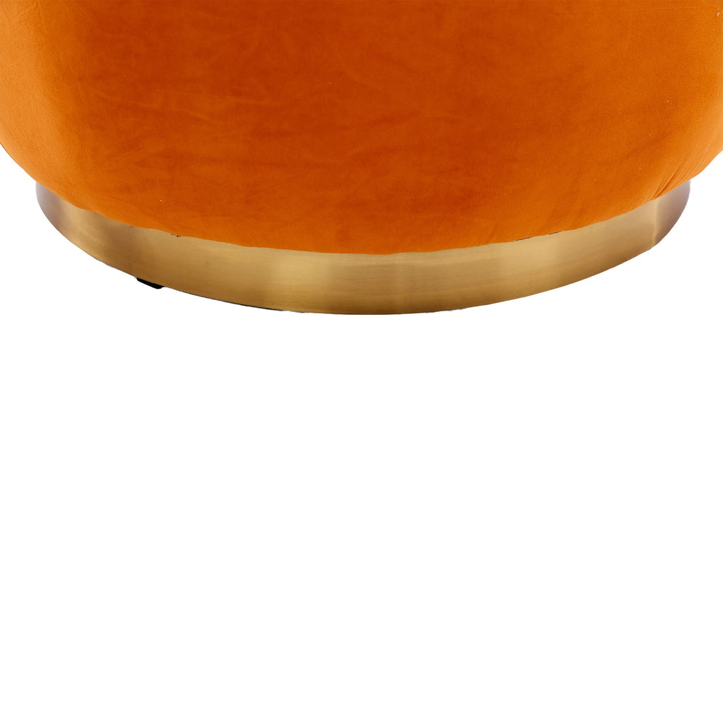 Velvet Swivel Barrel Chair — 360° Round Accent