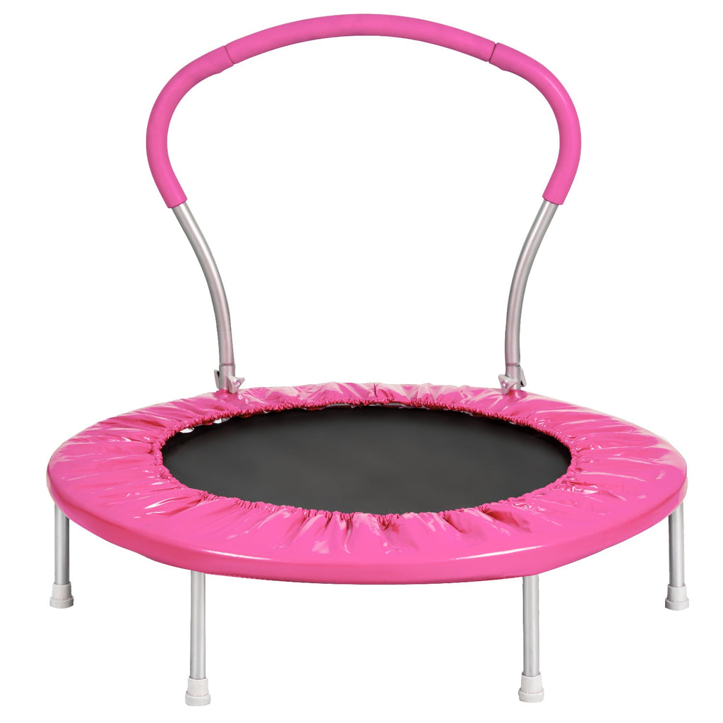 36-Inch Mini Trampoline for Kids with Safety Handle & Foam Frame Pad