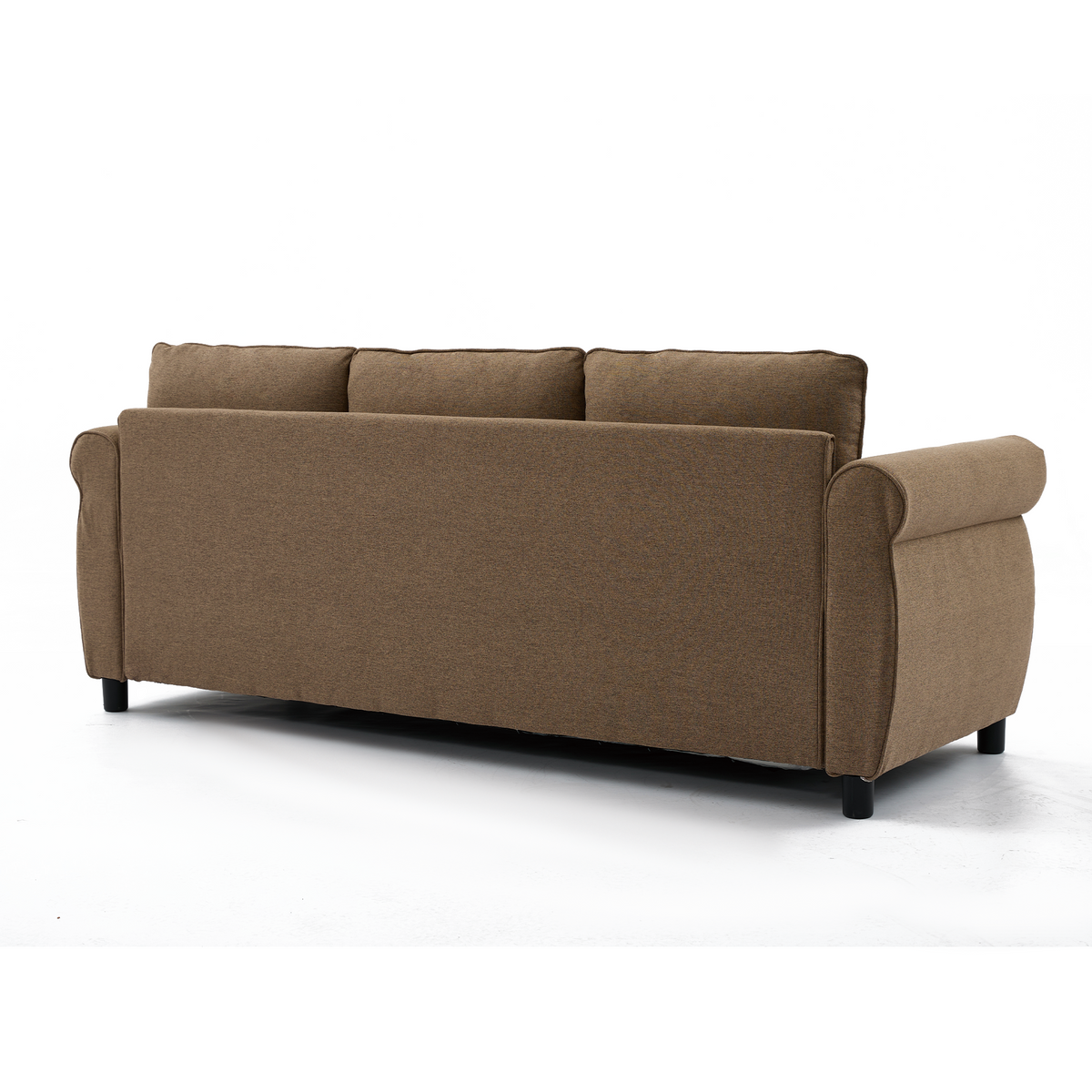 [NEW ARRIVED] [VIDEO PROVIDED] 81.5' 2-in-1 Queen Convertible Sleeper Sofa Bed, Pull Out Couch Bed,3 seater sofa bed,with 3.35' Memory Foam Mattress ,Rivet handrail,Beige(Old sku:W2108S00091)