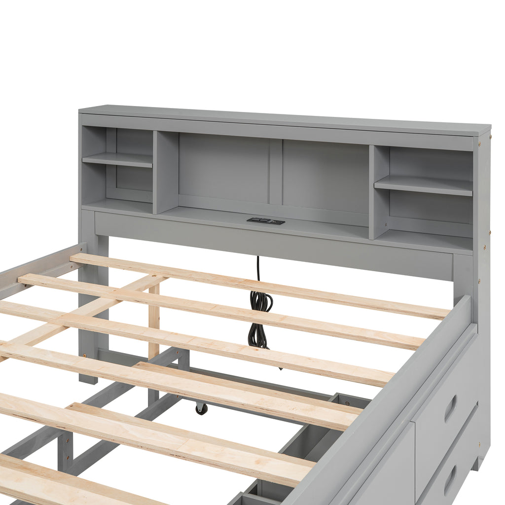 Full size bed with trundle in guest room setting