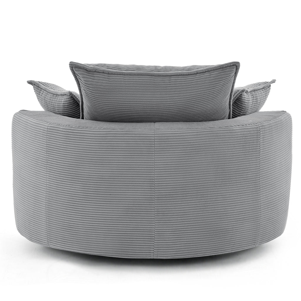 Living room swivel accent chair grey corduroy product photo