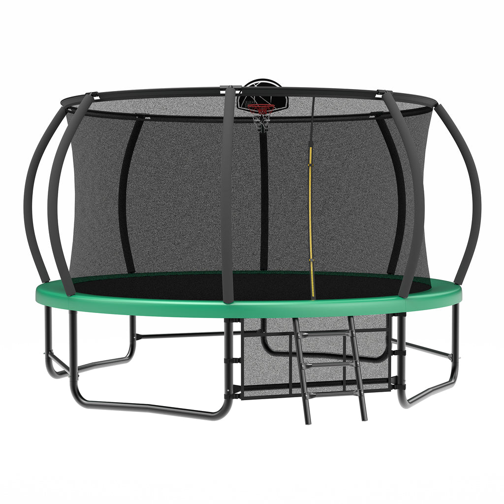 Outdoor backyard trampoline anti-rust galvanized steel frame close-up