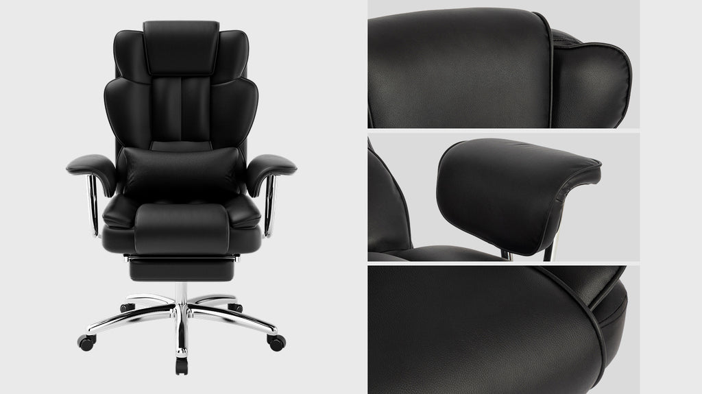 Big and tall office chair high back angle view
